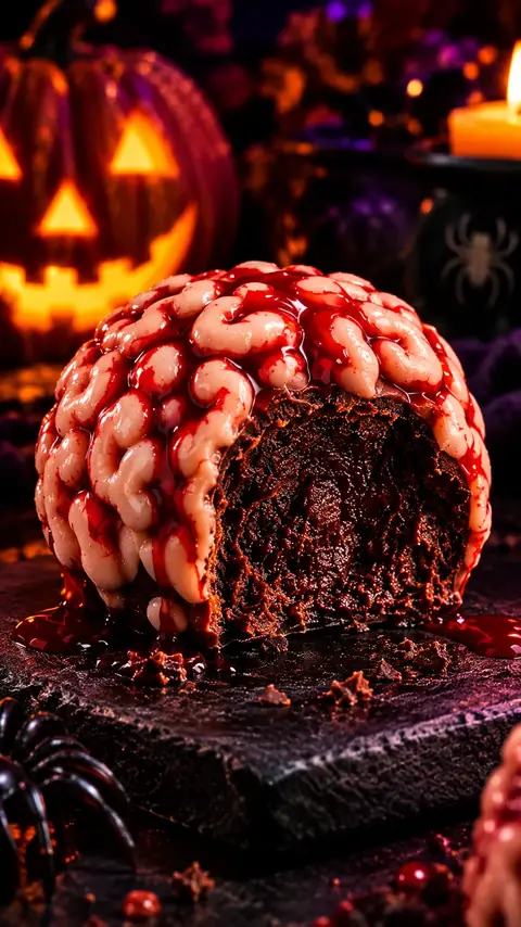 Bolo de chocolate decorado como cérebro